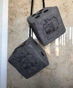 Dekowürfel mit Stick 12 x 12 aus Wildleder