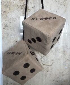 Dekowürfel mit Stick 12 x 12 aus Wildleder