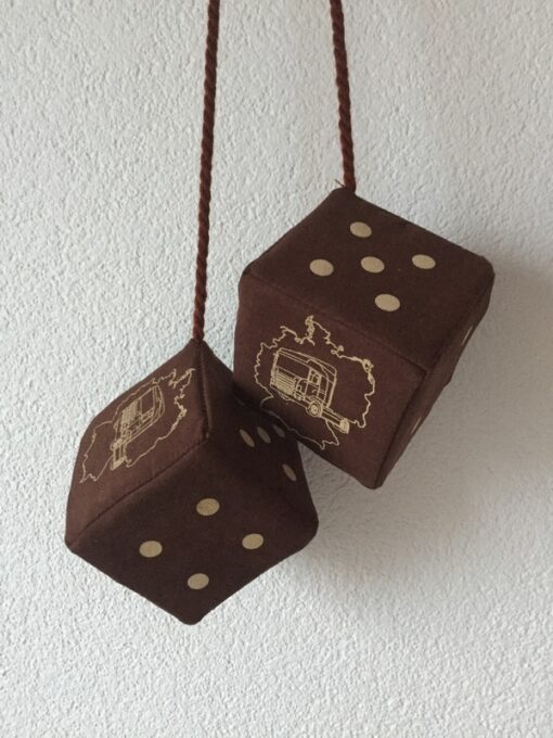 Dekowürfel mit Druck 10x10 aus Wildleder