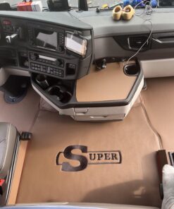 Kunstleder Tunnel Glatt/ Gestickt passend für SCANIA S New Generation Beifahrersitz Klappstuhl mit Kleiner Abdeckung