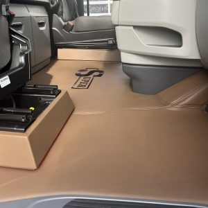 Kunstleder Tunnel Glatt/ Gestickt passend für SCANIA S New Generation Beifahrersitz Klappstuhl mit Kleiner Abdeckung