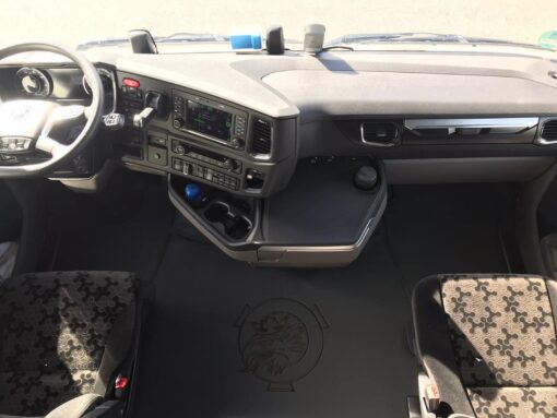 Kunstleder Tunnel Glatt/ Gestickt passend für SCANIA S New Generation Beifahrersitz Klappstuhl mit Kleiner Abdeckung – Bild 5