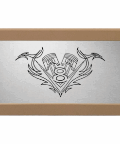 Rückwandspiegel mit Beleuchtung, 24V, 26 x 72 cm