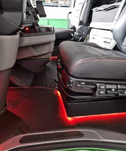 Kunstleder Tunnel Glatt/ Gestickt passend für SCANIA S New Generation Beifahrersitz Klappstuhl mit Kleiner Abdeckung