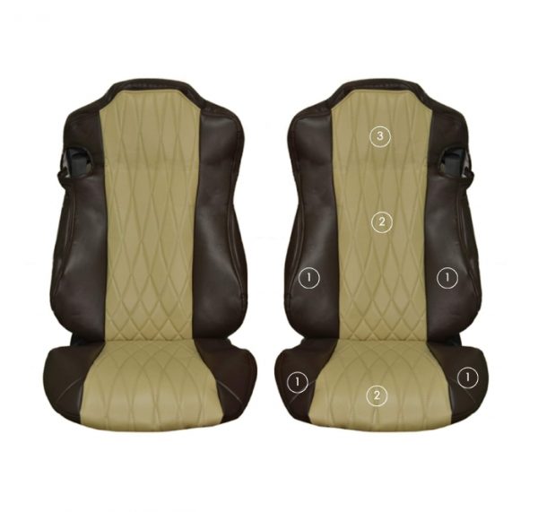 Sitzbezüge Glatt/Gesteppt passend für ACTROS MP-4 Bj ab 2011 Beifahrersitz Luftgefedert
