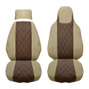 Kunstleder Sitzbezüge Glatt/Gesteppt passend für SCANIA Fahrerseite Recaro, Beifahrersitz Klappstuhl