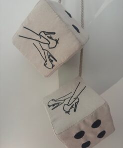 Dekowürfel mit Stick 10x10 aus Wildleder