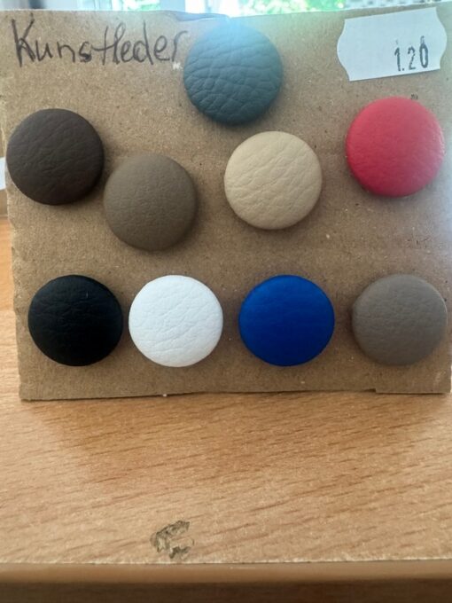 Knöpf überzogen mit Kunstleder 18 mm mit Splint