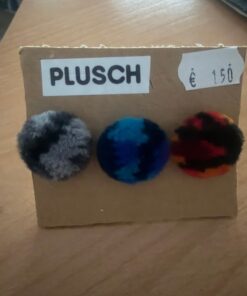 Knöpf überzogen mit Plüsch 18 mm mit Splint