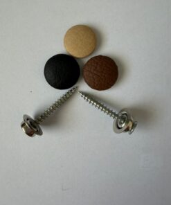 Knöpf überzogen mit Eco Leder 18 mm inklusive Schrauben Knöpf überzogen mit Eco Leder 18 mm inklusive Schrauben